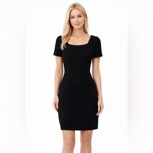 Anthropologie Everly Classic Black Midi Dress size Small